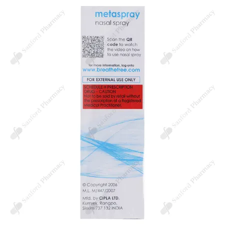 Mometasone Furoate Monohydrate Nasal Spray (Metaspray) 10g