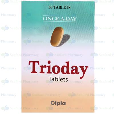 Trioday - Lamivudine + Tenofovir+ Efavirenz 300mg + 300mg + 600mg