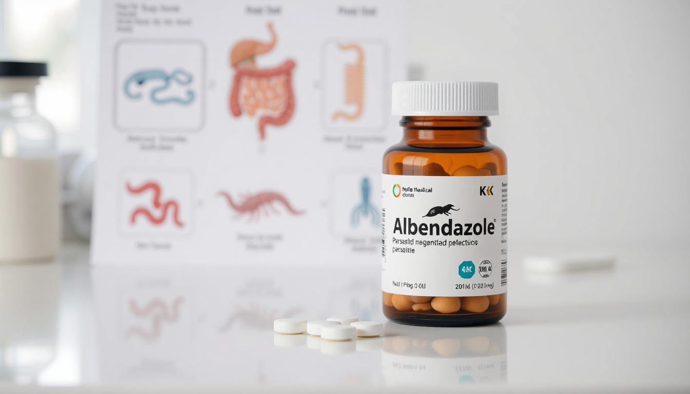 albendazole dose for adults