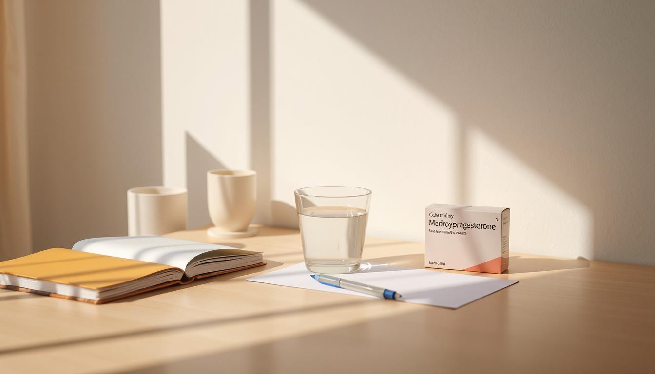 Diagram showing how Medroxyprogesterone regulates hormones