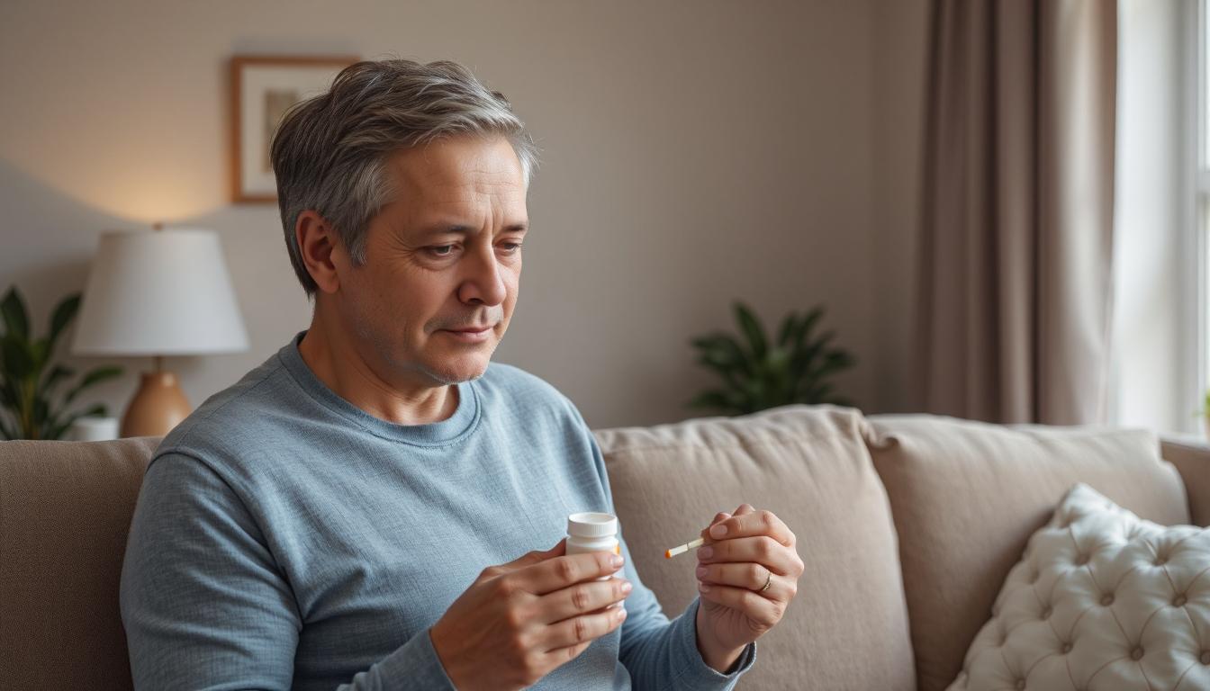 pharmacist providing metronidazole medication guidance to a patient