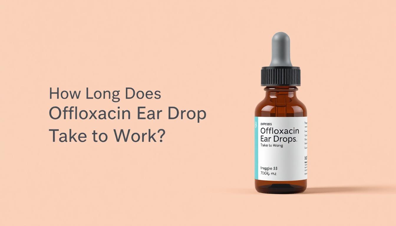 diagram showing ear canal infection treated with ofloxacin drops