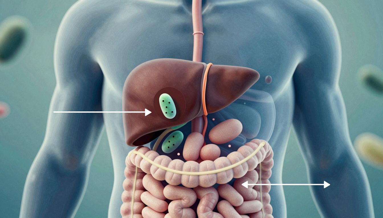 Infographic explaining what triclabendazole is used for and how it treats parasitic infections in the body.